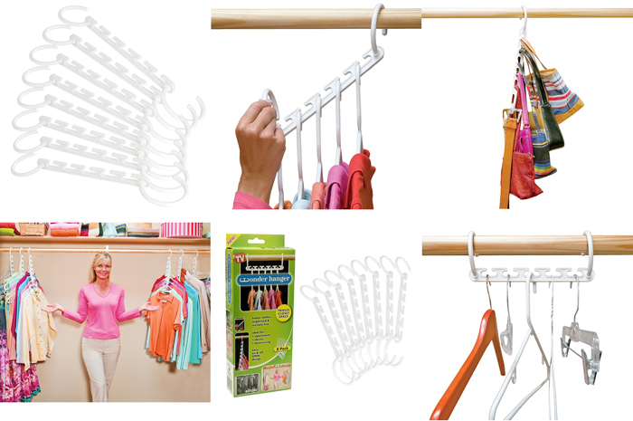 Wonder Hangers - Save Space In Your Wardrobe And Cloakroom Closet - Pack Of 8