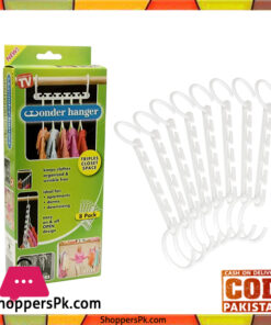 Wonder Hangers - Save Space In Your Wardrobe And Cloakroom Closet - Pack of 8
