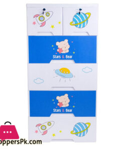 Baby Clothes Storage Drawer 4+2 Jumbo Star & Bear