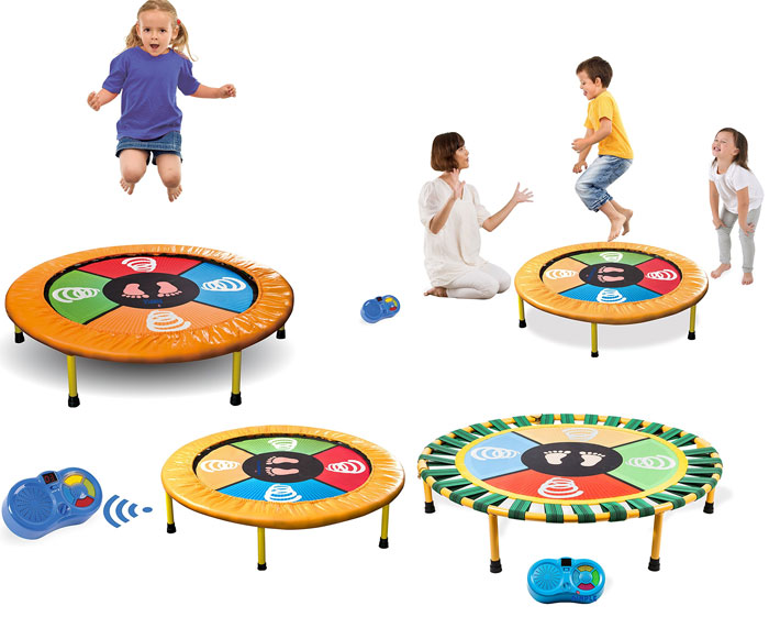 Dance Jump and Play Kid’s Mini Electronic Trampoline With Exciting Fun Touch Playmat, LED Scoreboard with lights and Sounds, Connects to Smartphone, Great Gift for Children