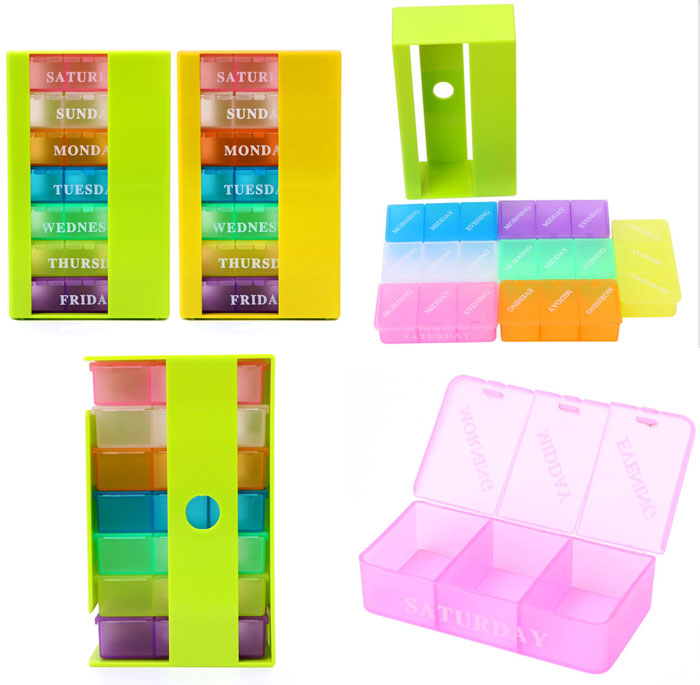 New Pill Box Organizer Weekly 21 Slots 7 Day