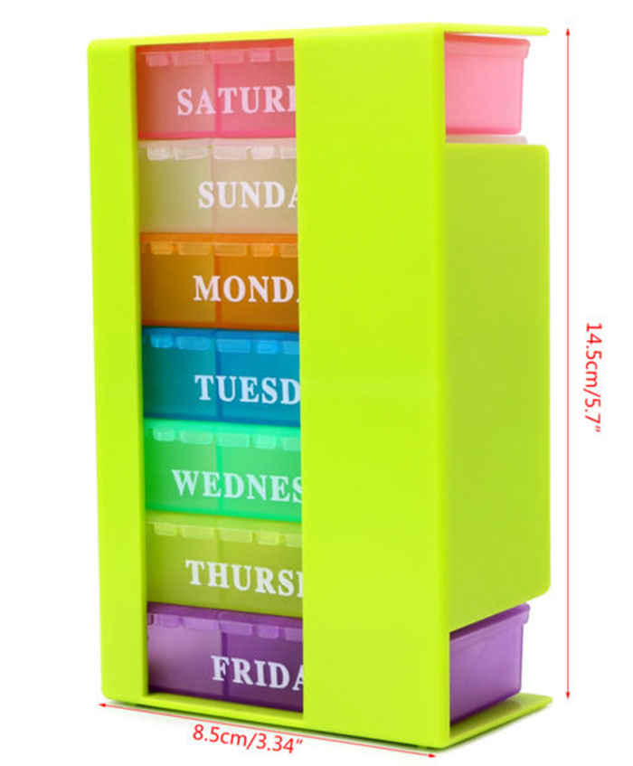 New Pill Box Organizer Weekly 21 Slots 7 Day
