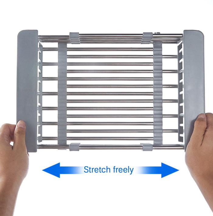 Stainless Steel Sink Rack Roll Folding Drain Rack