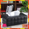 Durable Home Car Rectangle Pu Leather Tissue Box Cover Napkin Paper Black