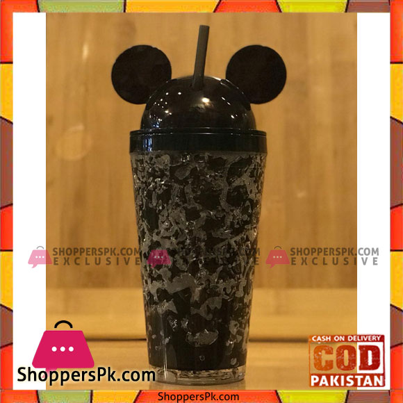 Micky Mouse Double Wall Acrylic Travel Cup with Lid and Straw