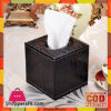 Square Tissue Box Covers Tissue Box Cube Tissue Holder Faux Leather For Home And Office Light Black