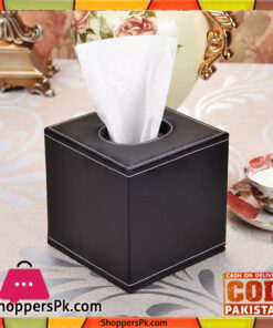 Square Tissue Box Covers Tissue Box Cube Tissue Holder Faux Leather for Home and Office
