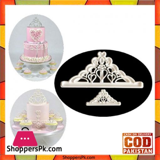 2 Pcs Sugarcraft Crown Set Plastic Fondant Cutter Cake Decorating Tools
