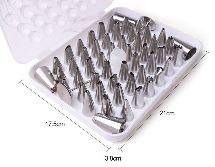 52Pcs Icing Piping Pastry Fondant Cake Decorating Sugarcraft Nozzle Tips Set