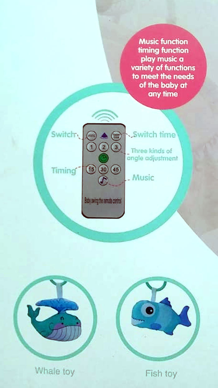 Fish Style Baby Cradle With Remote Control