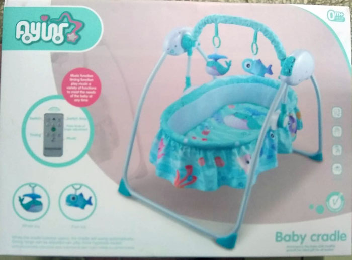 Fish Style Baby Cradle With Remote Control