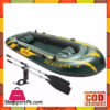 Intex 4Person Inflatable Boat Set With French Oars And High Output Hand Pump - 68351