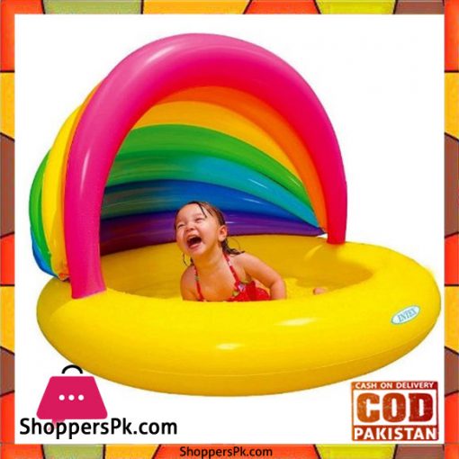 Intex Pool Rainbow Shade Inflatable Soft Bottom Colorful Sunshade - 57420