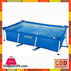 Intex Rectangular Frame Pool, Blue - 7.21 x 4.92 x 2 Feet - 28270