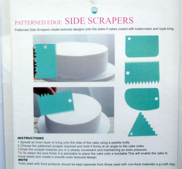 Patterned Edge Side Scrapers 4 Pcs Set A69032
