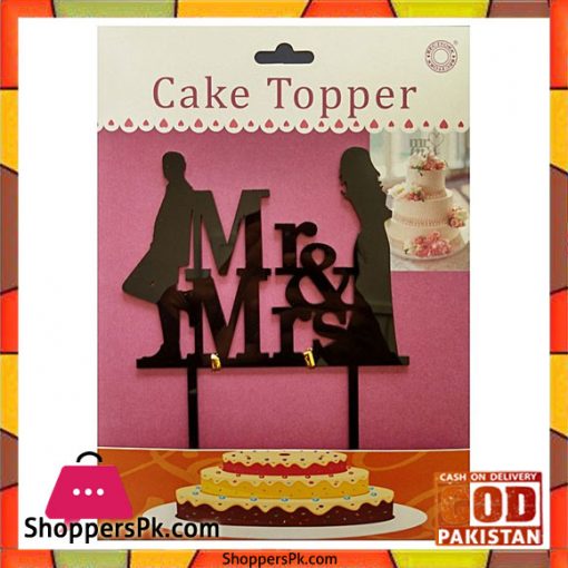 Acrylic Black Mr & Mrs Smith Cake Topper