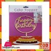 Acrylic Golden Round Happy Birthday Cake Topper