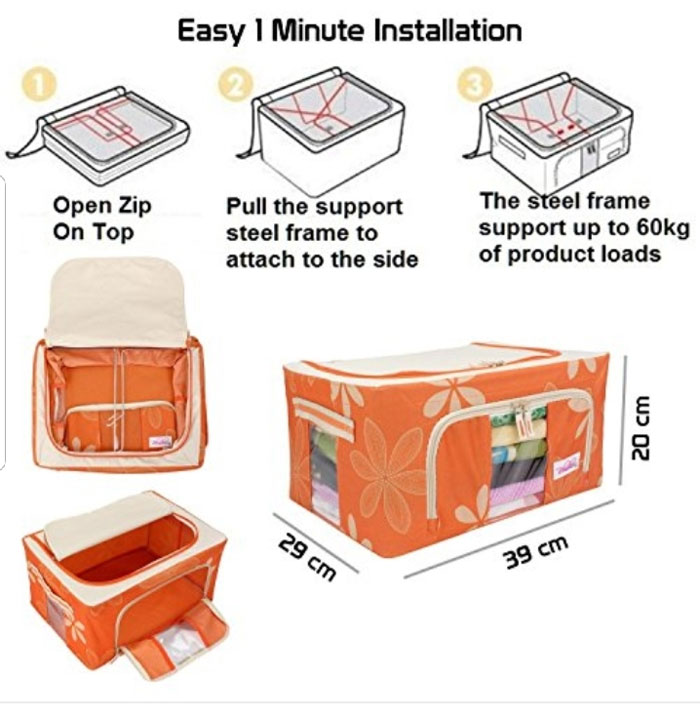 Foldable Clothes Storage Box 24 Liter 5 Foldable Clothes Storage Box 24 Liter