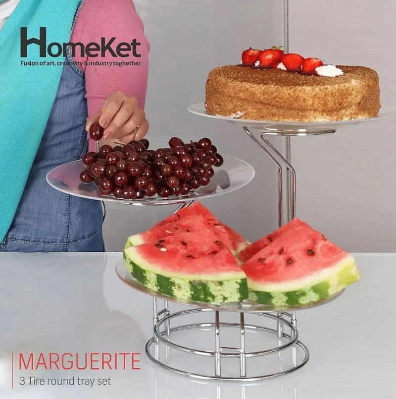 Homeket Metal Stand With Acrylic Dish 10 Inch