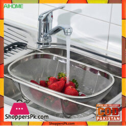 Over The Sink Fruit Vegetable Strainer Colander Retractable