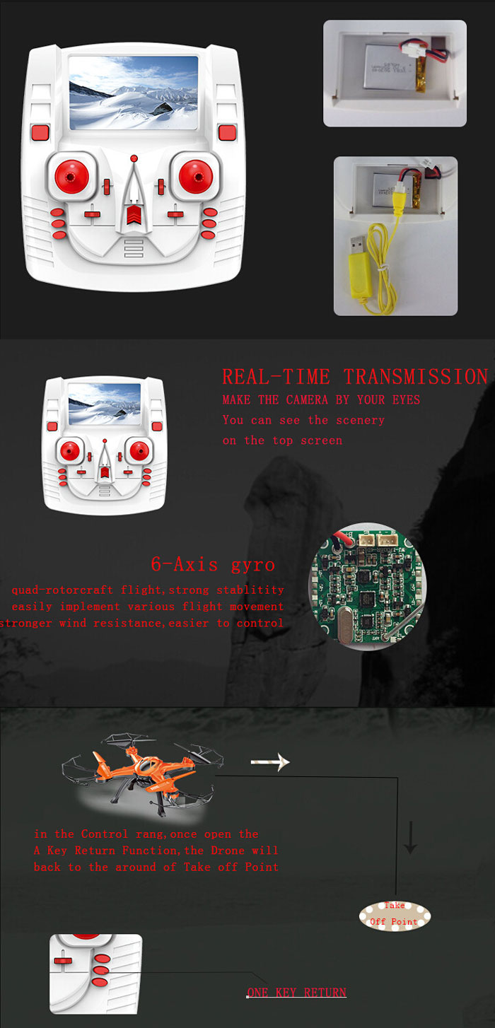 Lh-X16Dv 2.4G 6Ch 6-Axis Gyro Rc Camera Quadcopter 3D Fpv