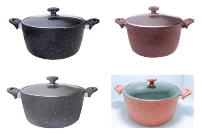 Saflon Granitline Deep Cooking Pot Sf3622Gr 22-Cm - 3.35 Liter Turkey Made