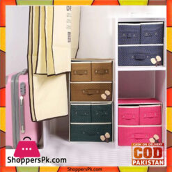 Foldable Fabric Storage Box Organizer  3 Drawer