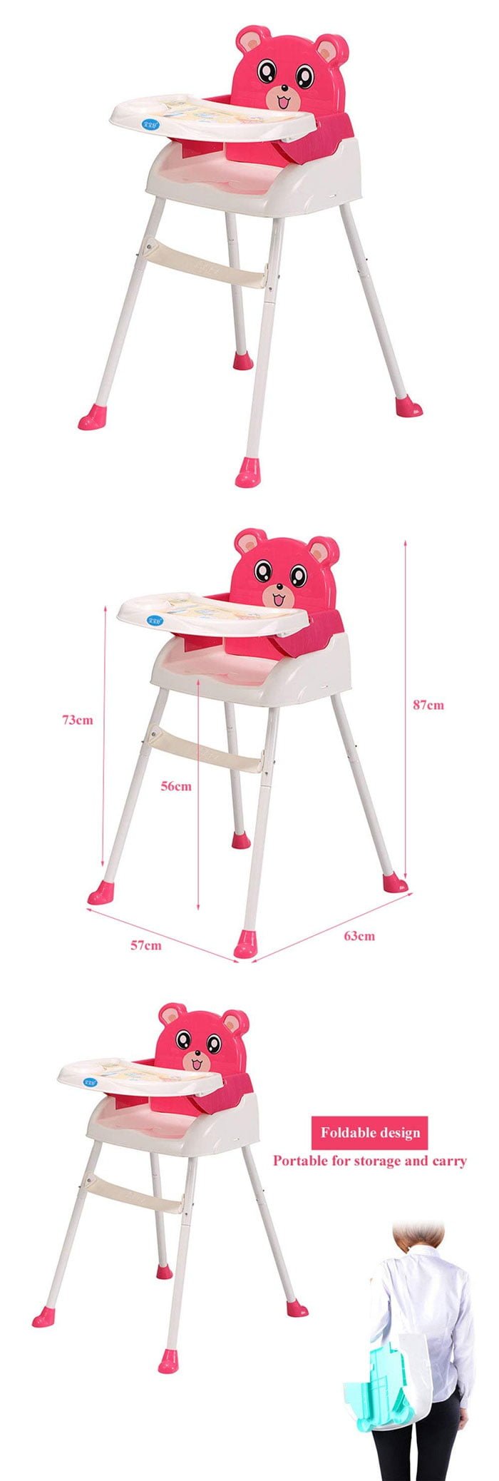 4 In1 Baby High Chair Convertible Toddler Table Seat Booster Infant Feeding Chair