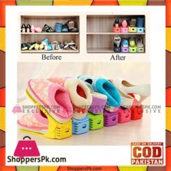 6pcs Display Rack Shoes Organizer Space-Saving Plastic Storage Rack Multi-color