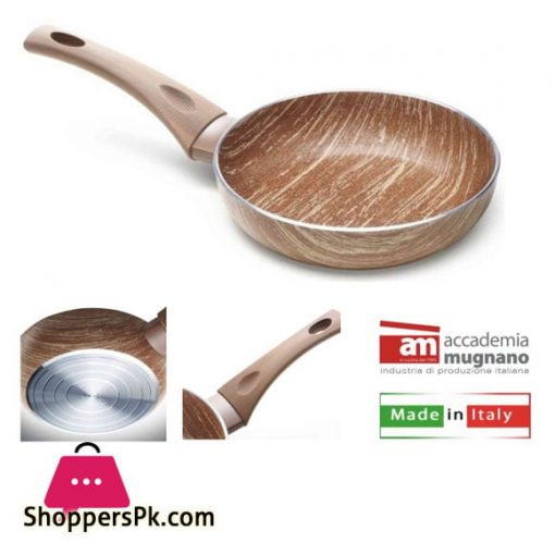 Accademia MUGNANO Frying Pan Non-Stick 26 cm Wooden Effect Arborea Italy Made