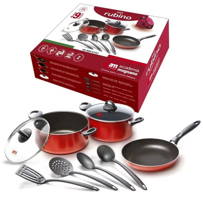 Acadmia Mugnano Rubino 9Pcs Cooking Set - Rubt09