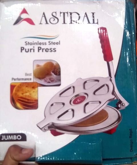 Indian Astral Stainless Steel Puri Press And Khakra Maker - (7 inch)