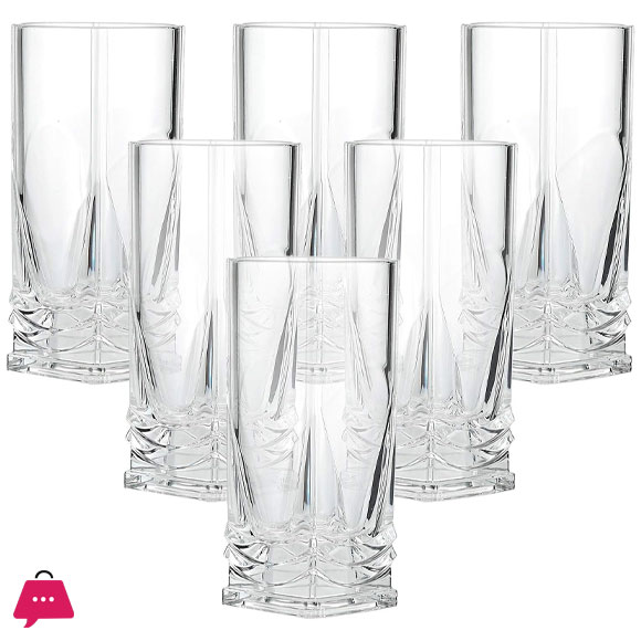 Azad Acrylic Glass 250Ml 6Pcs Saudia Made 4 Azad Acrylic Glass 250Ml 6Pcs Saudia Made - Image 2