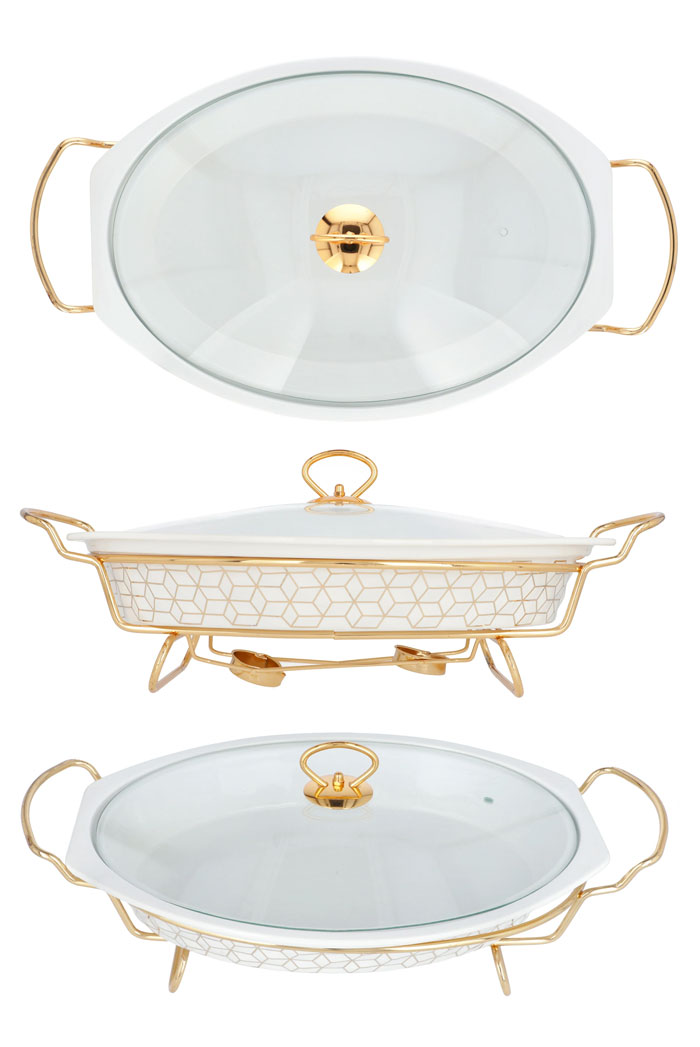 Brilliant Oval Casserole Serving Food Warmer Dish 17 Inch - Br0150