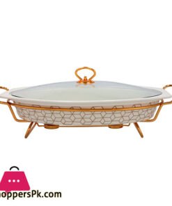 Brilliant Oval Casserole Serving Food Warmer Dish 15 Inch  – BR0149