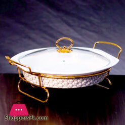 Brilliant Round Casserole Serving Food Warmer Dish 12 Inch - BR0153