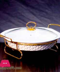Brilliant Round Casserole Serving Food Warmer Dish 12 Inch - BR0153