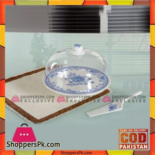 Cake Plate with Lid & Serving Spatula