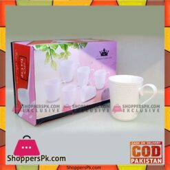 Embossed Tea Cups 6 pcs Set