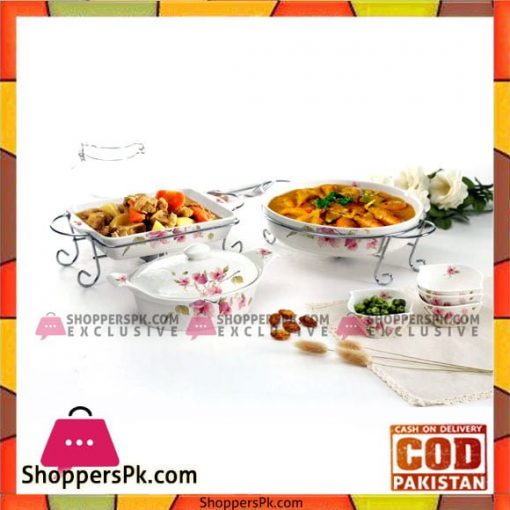 2 Pcs Sauce Bowls & Curve Plate With Stand