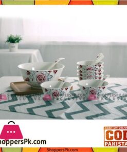 Floral Print Soup / 14pcs Dessert Serving Set