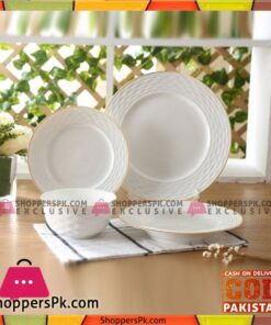 Glow Gold Outline 24 pcs Plates Set