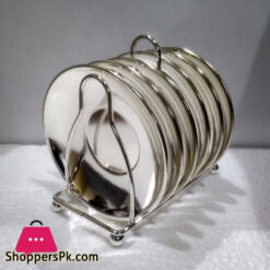 Queen Silverware 6Pc Coaster Silver- QS0025