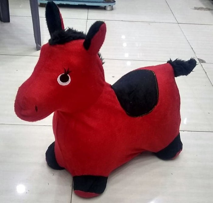 Riding Horse For Kids Inflatable Jumping Horse Washable Fabric 18 Months +