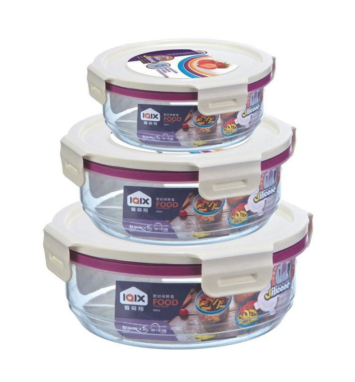 Round Airtight Food Containers Three Piece