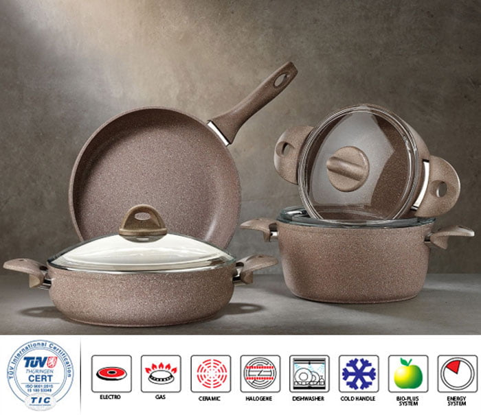 Saflon Granite Cookware Set - 7 Pcs Turkey Made 8 Saflon Granite Cookware Set - 7 Pcs Turkey Made