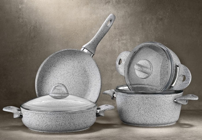 Saflon Granite Cookware Set - 7 Pcs Turkey Made 7 Saflon Granite Cookware Set - 7 Pcs Turkey Made