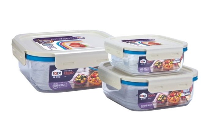 Square Airtight Food Containers Three Piece
