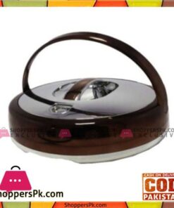 Taiwan 3 Liter Round Chocolate & Silver HotPot 663CH-S