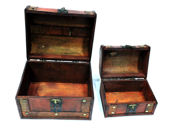 2Pcs Wooden Jewellery Box Stamp Flower Small Metal Lock 5 2Pcs Wooden Jewellery Box Stamp Flower Small Metal Lock